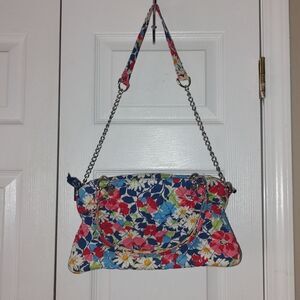 Vera Bradley Cottage Floral Shoulder Bag Handbag Summer Removable Straps Retired